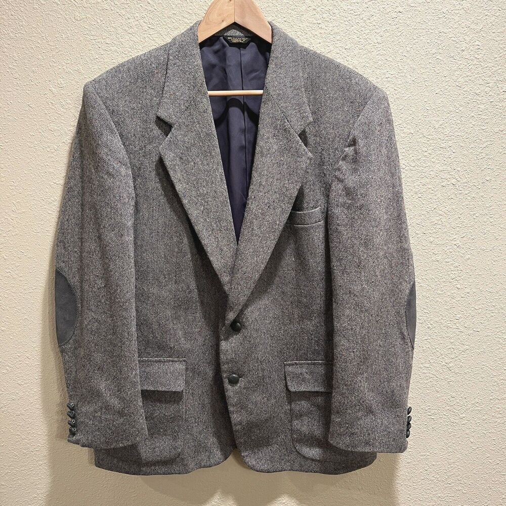 Farah Clothing Co Mens 44R‎ Vintage 2 Button Wool Tweed Blazer Sport Coat Jacket